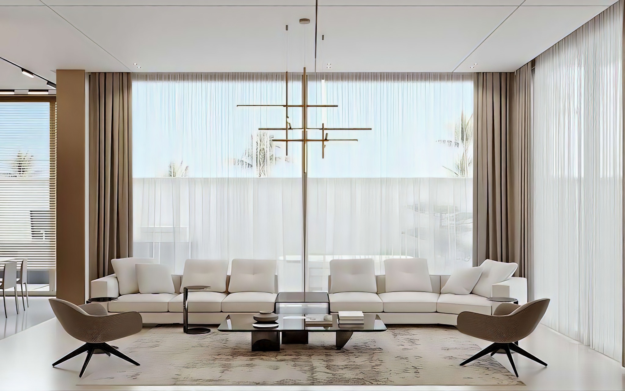 3D render of the living room in Chicora's Nad Al Sheba Villa design