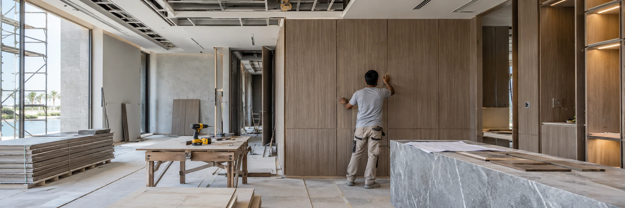 Concept image showing interior fit-out and joinery installation
