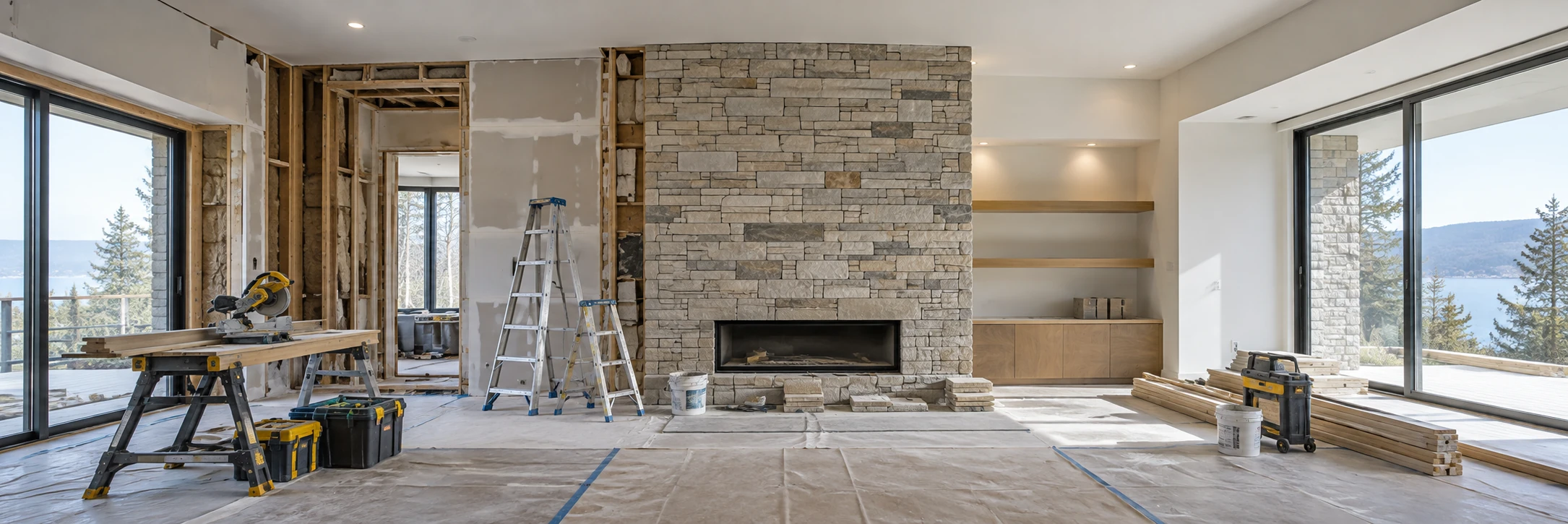 Concept image of an interior renovation in progress
