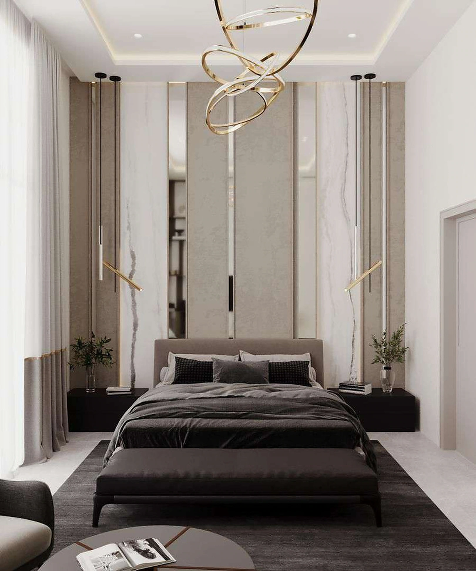 3D render of bedroom in Al Warqa Villa