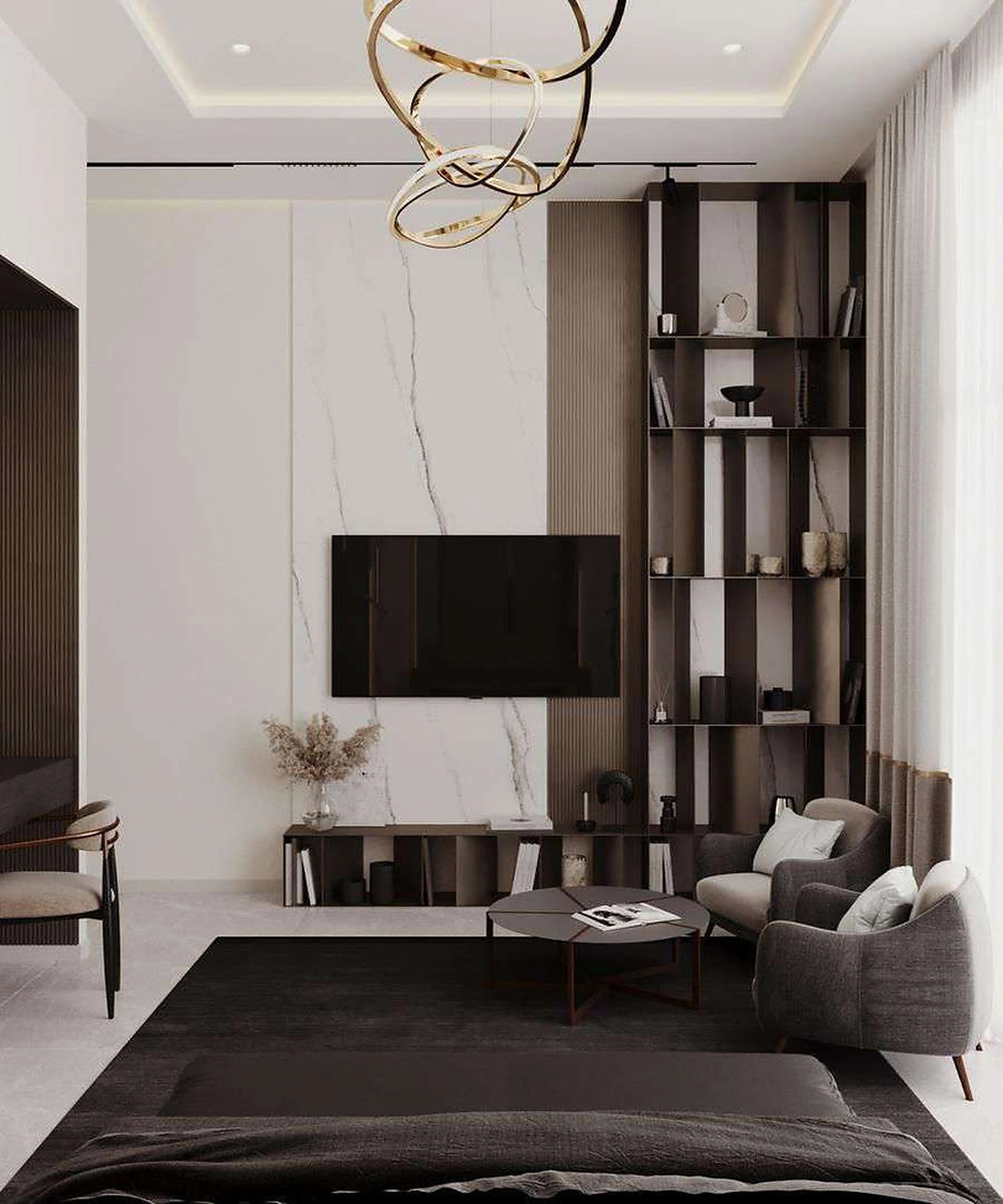 3D render of bedroom in Al Warqa Villa