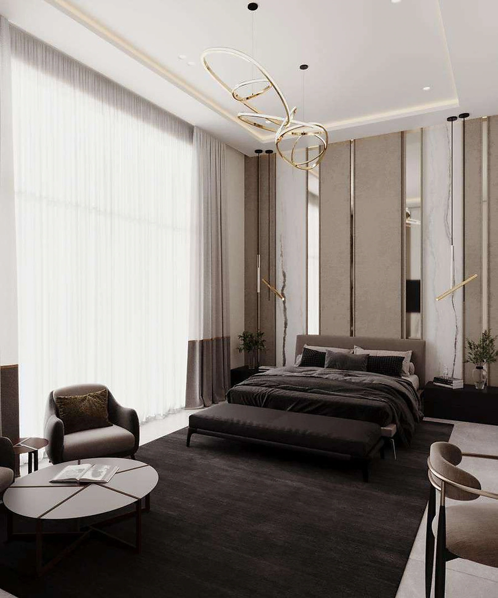 3D render of bedroom in Al Warqa Villa