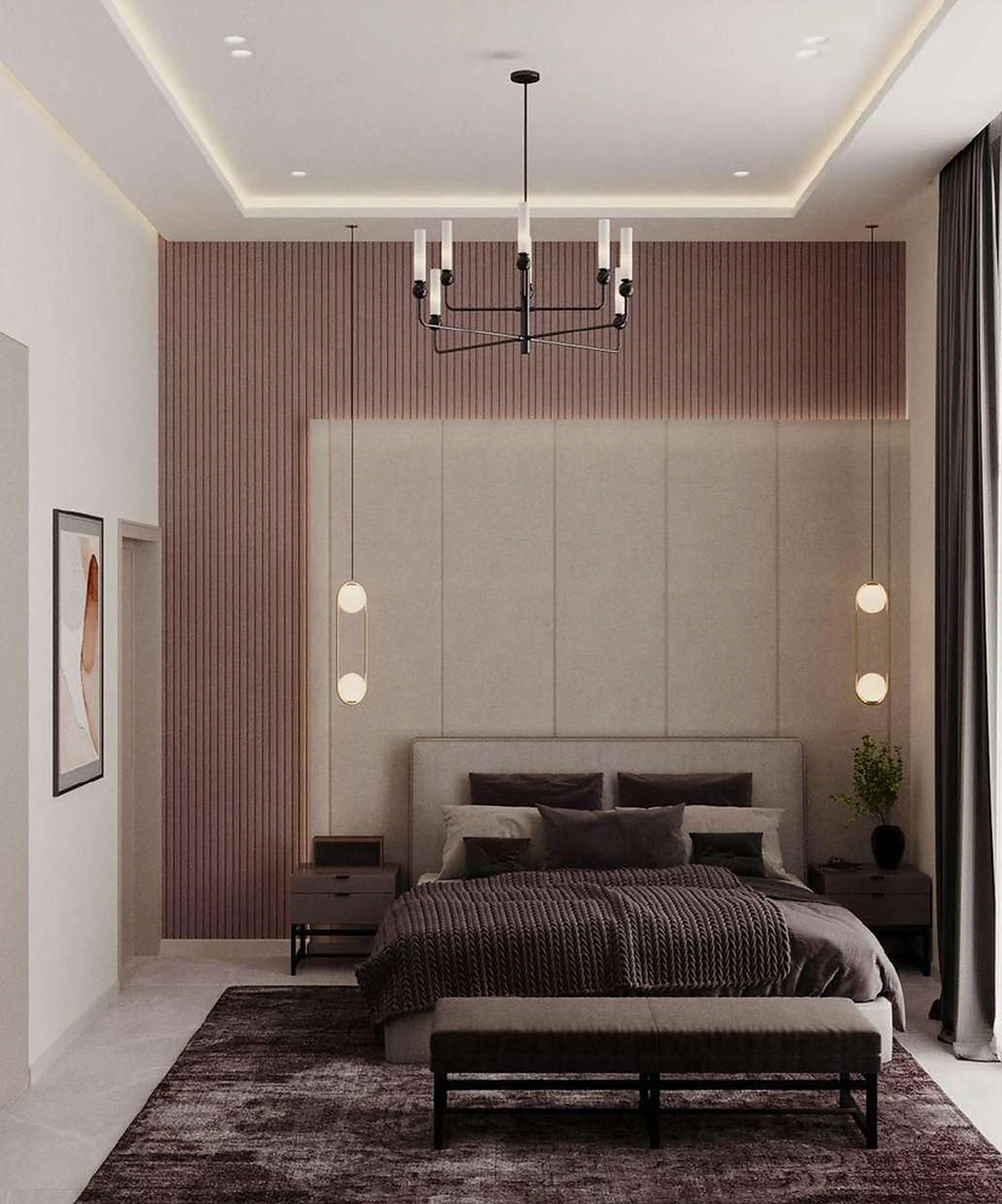 3D render of guest room in Al Warqa Villa