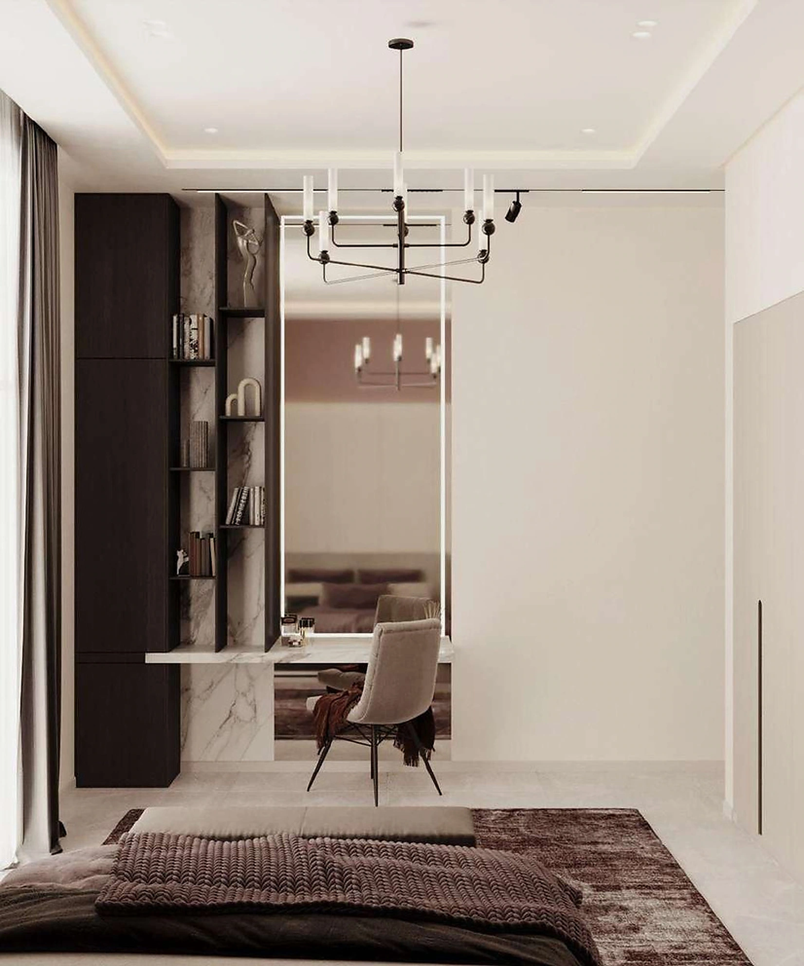 3D render of guest room in Al Warqa Villa