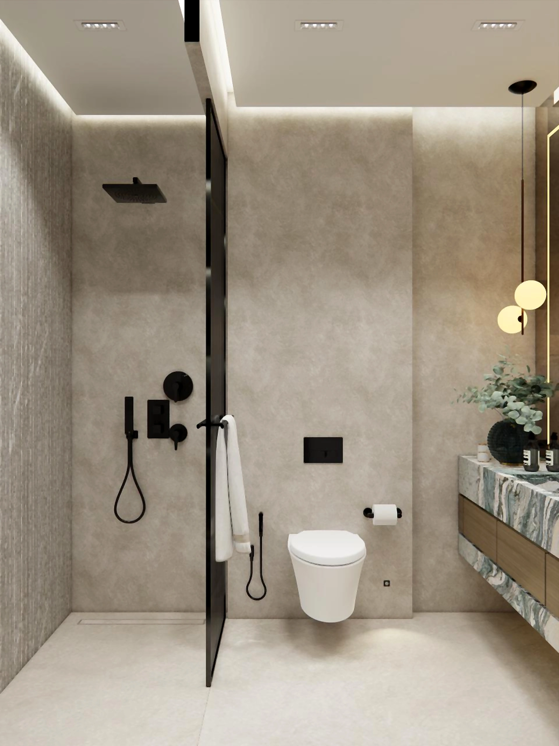 Bathroom visualization in Al Zorah Villa, view 1