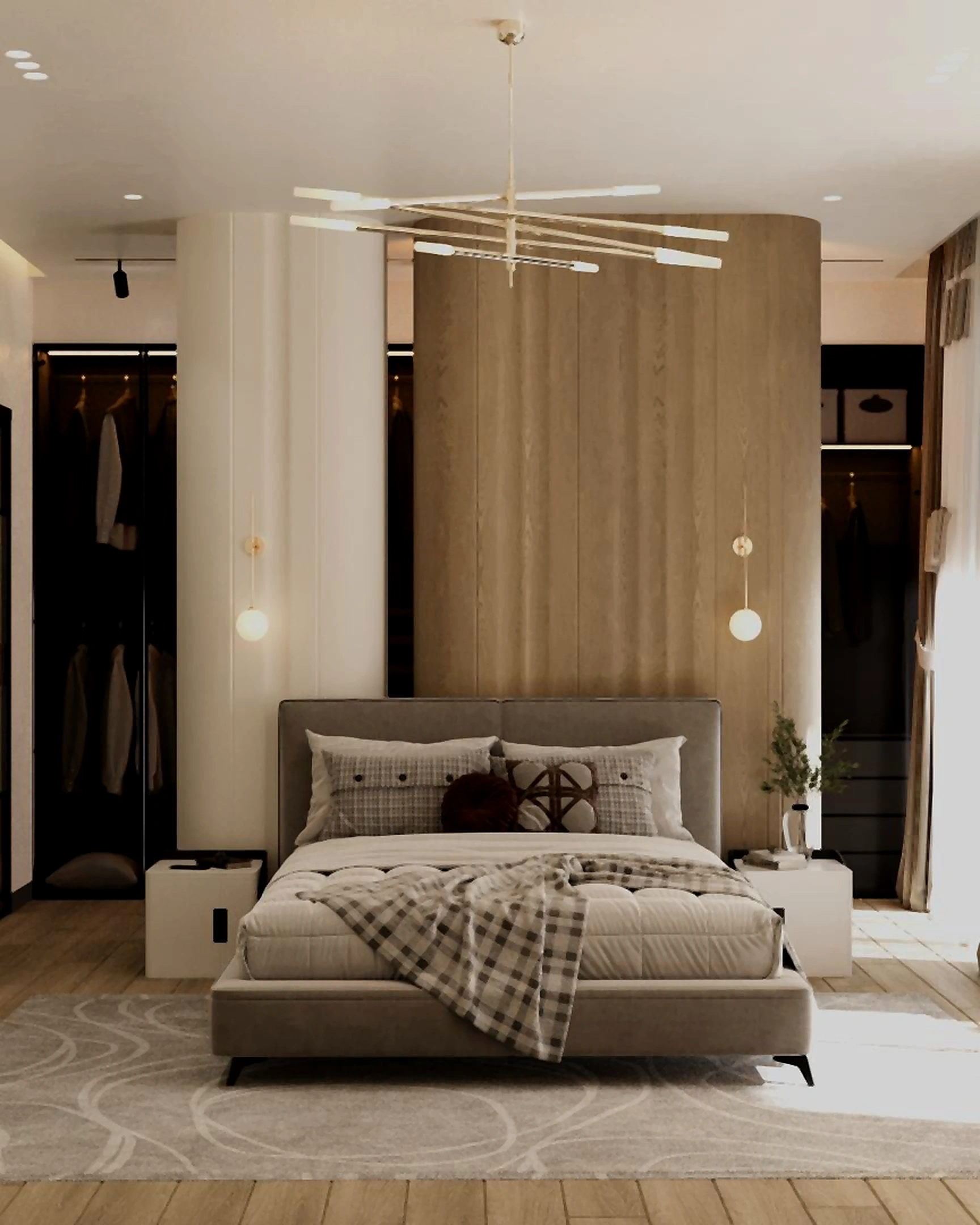 Bedroom visualization in Al Zorah Villa, view 2