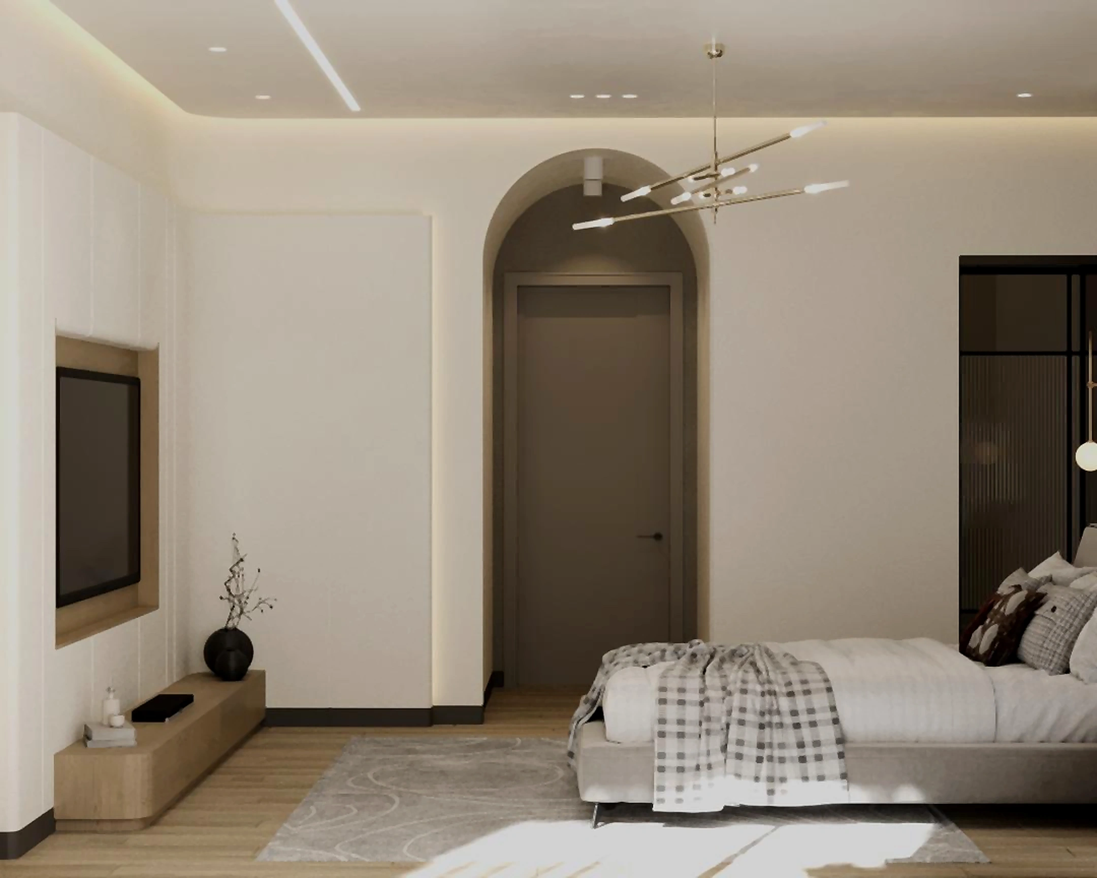Bedroom visualization in Al Zorah Villa, view 3