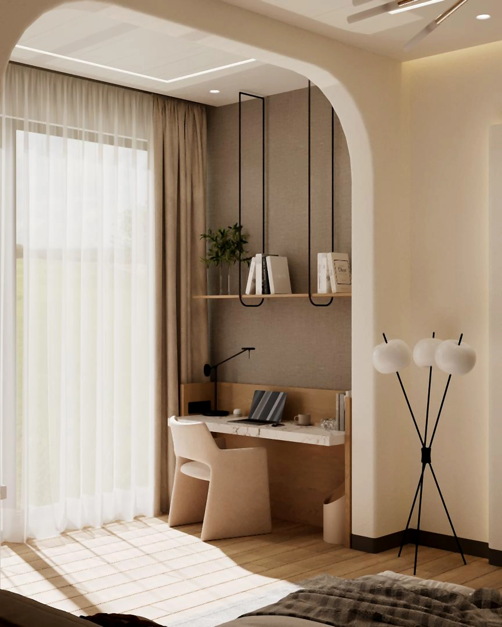 Bedroom visualization in Al Zorah Villa, view 5