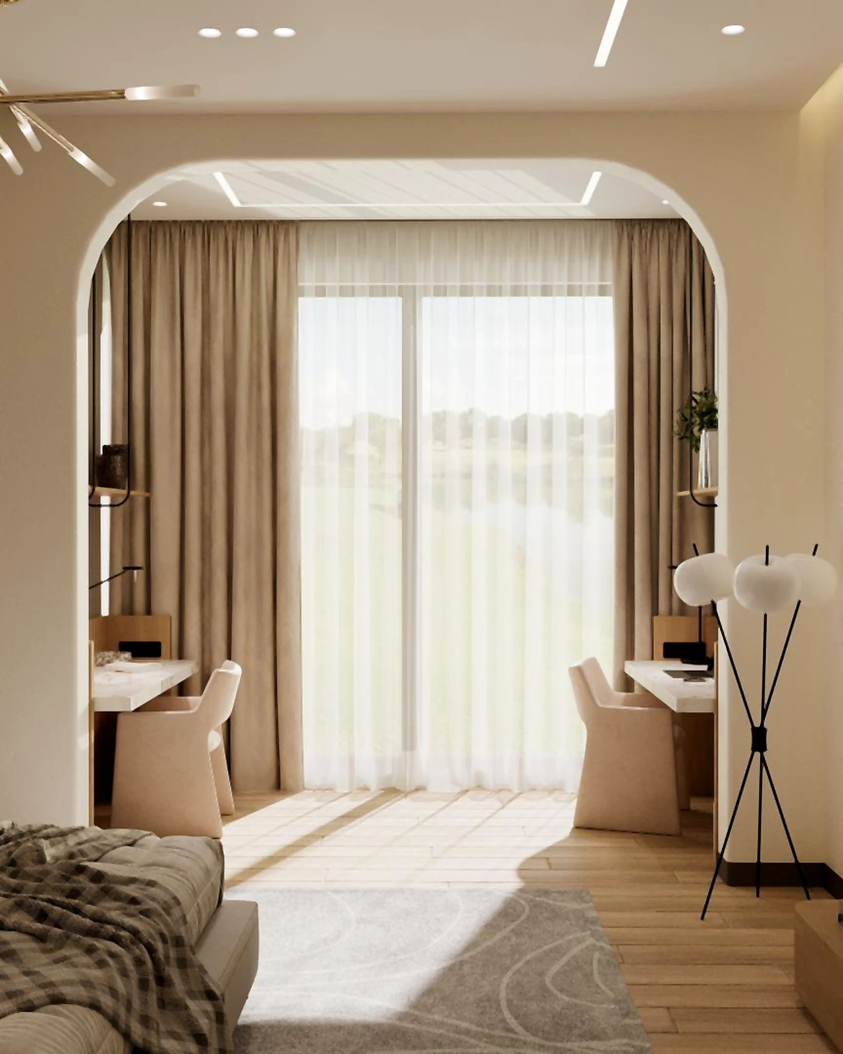 Bedroom visualization in Al Zorah Villa, view 6