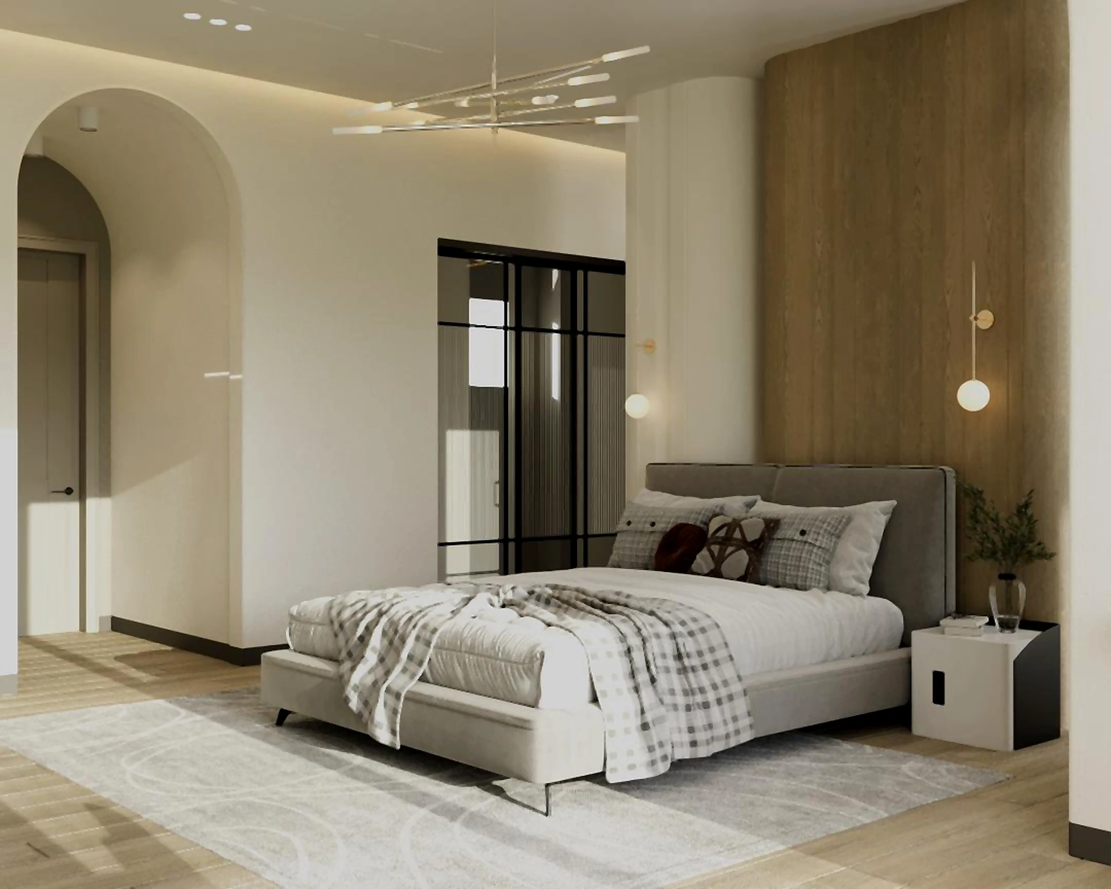 Bedroom visualization in Al Zorah Villa, view 7