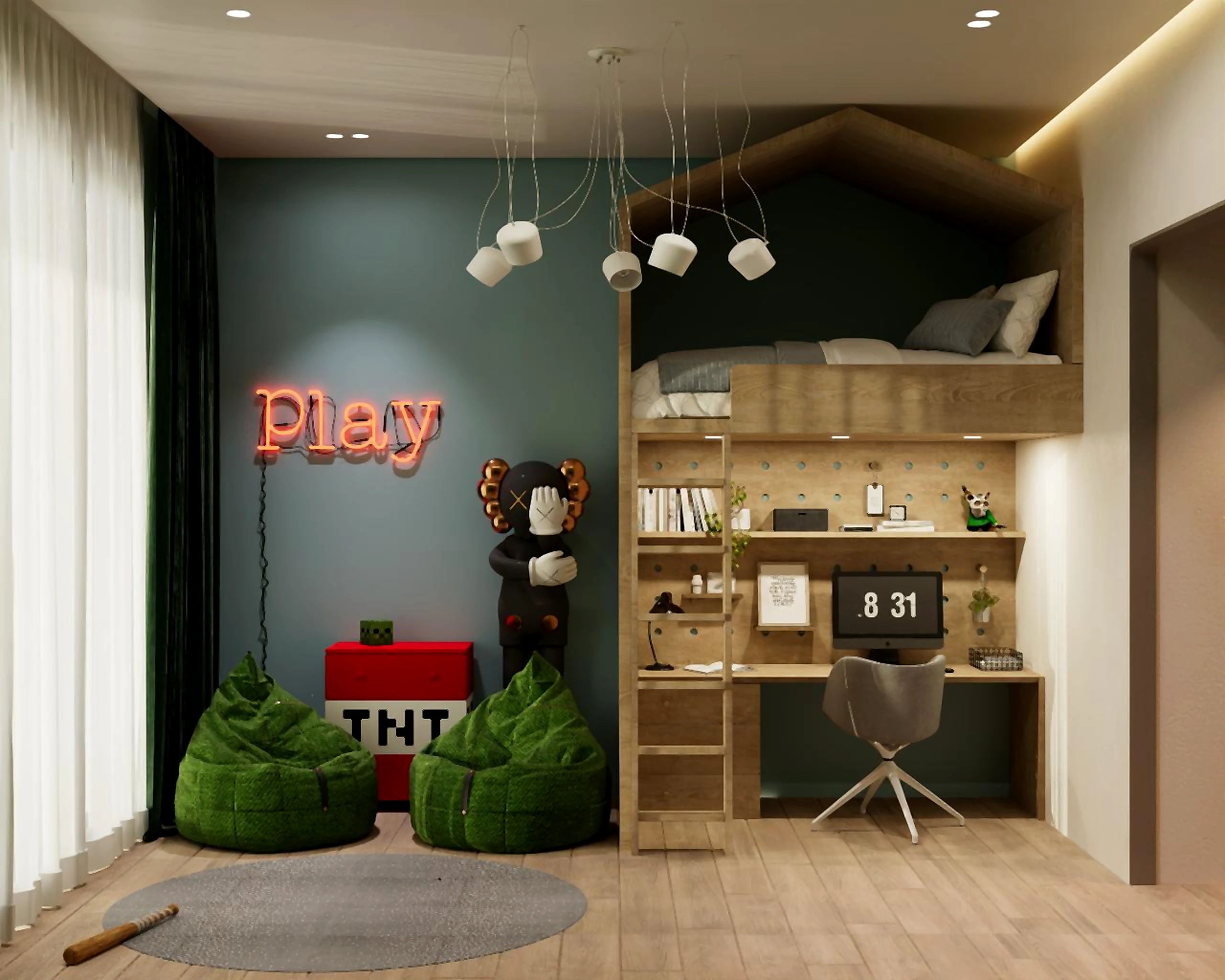 Children’s room visualization in Al Zorah Villa, view 1