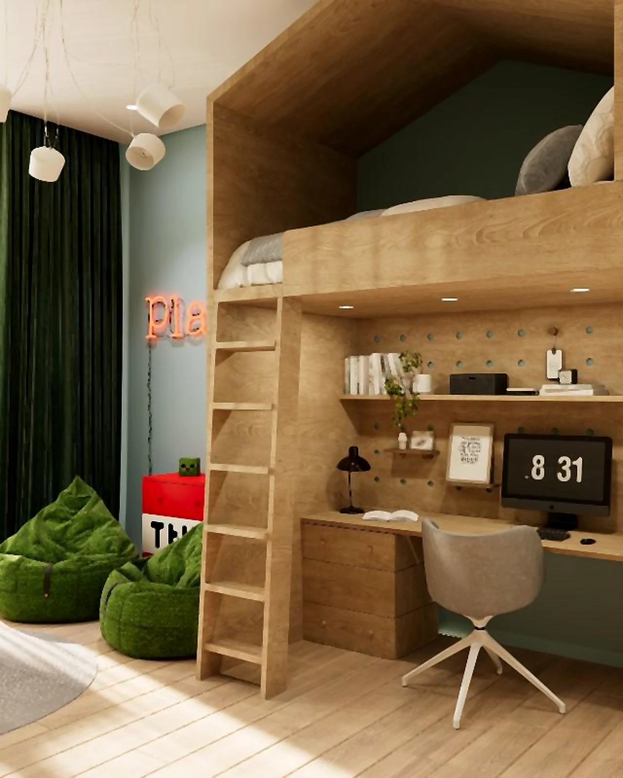 Children’s room visualization in Al Zorah Villa, view 4