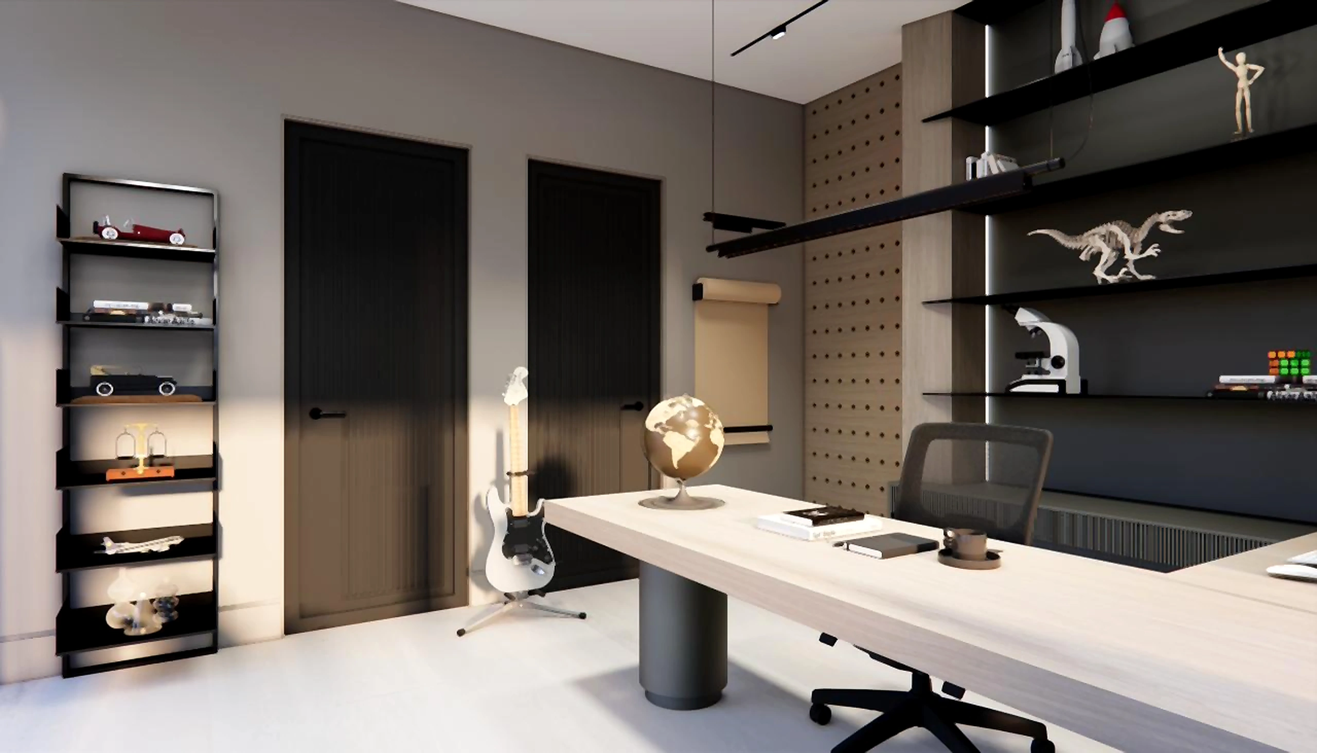 Teen creative studio visualization in Al Zorah Villa, view 2