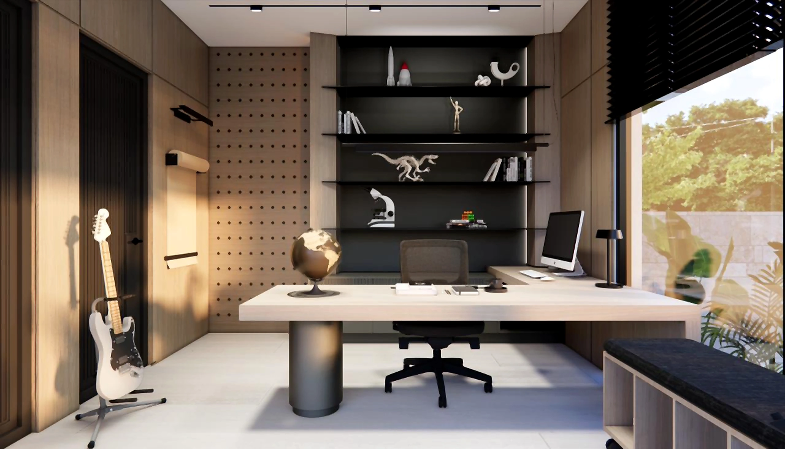 Teen creative studio visualization in Al Zorah Villa, view 3