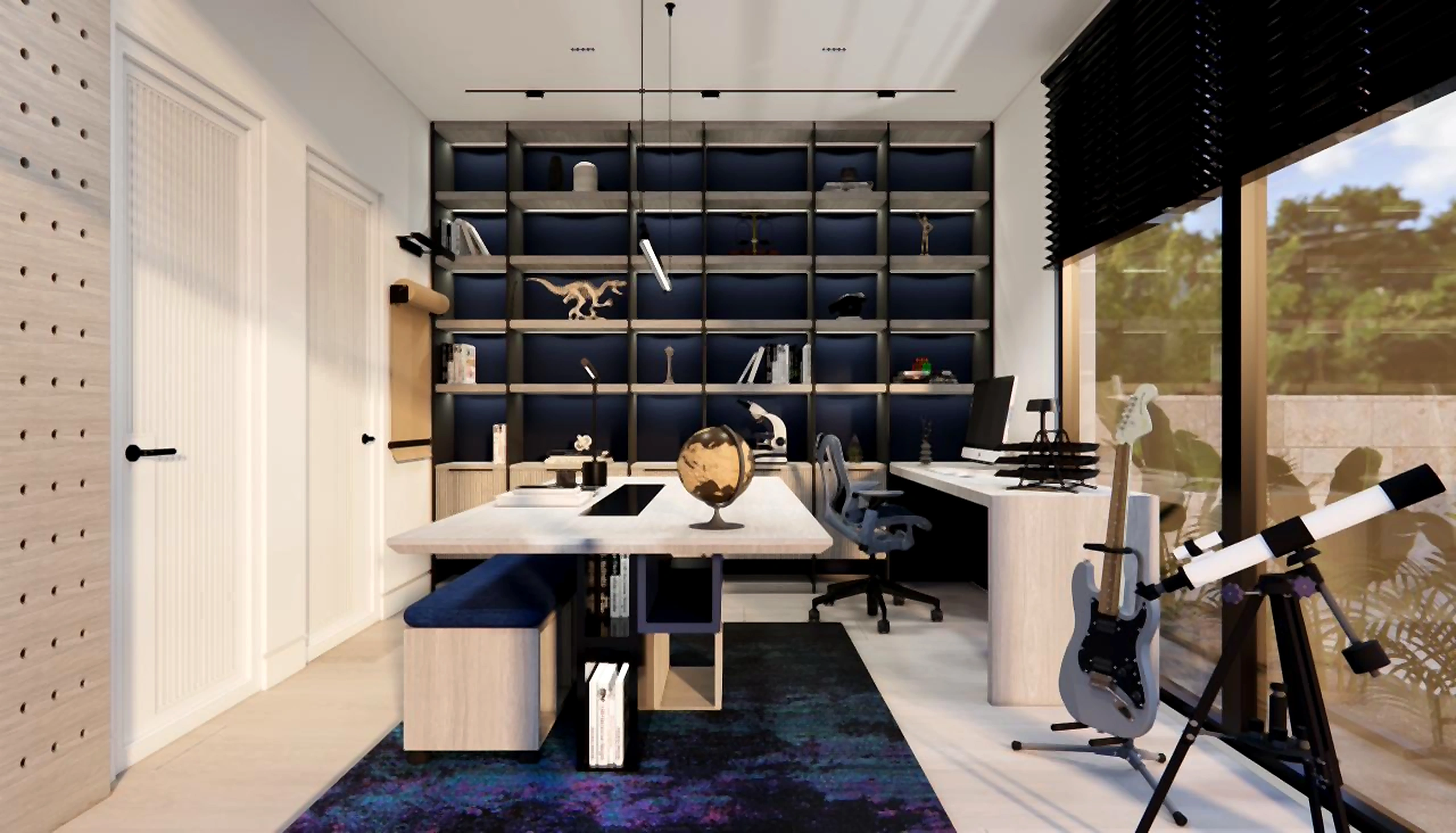 Teen creative studio visualization in Al Zorah Villa, view 6