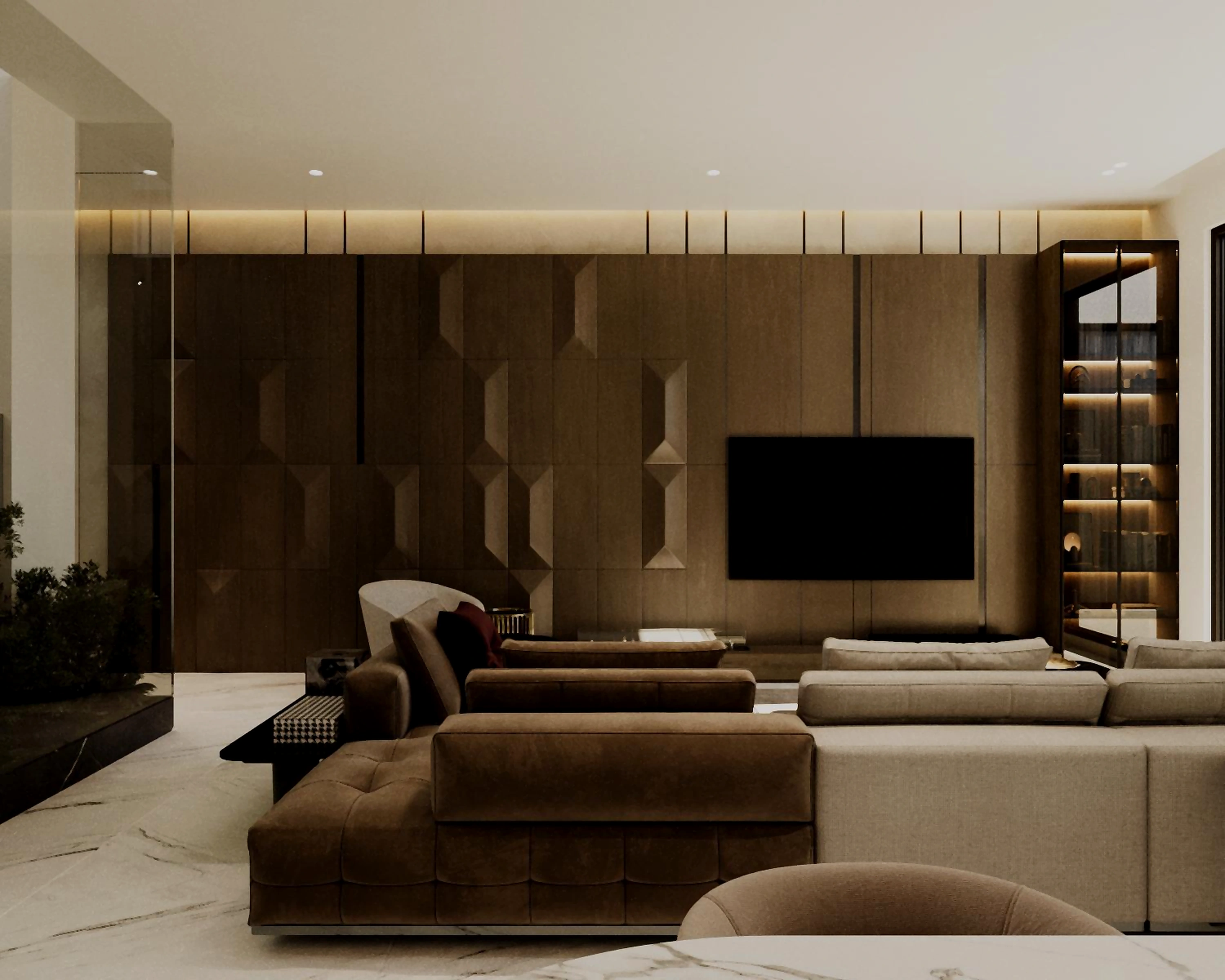 Hall and living area visualization in Al Zorah Villa, view 3