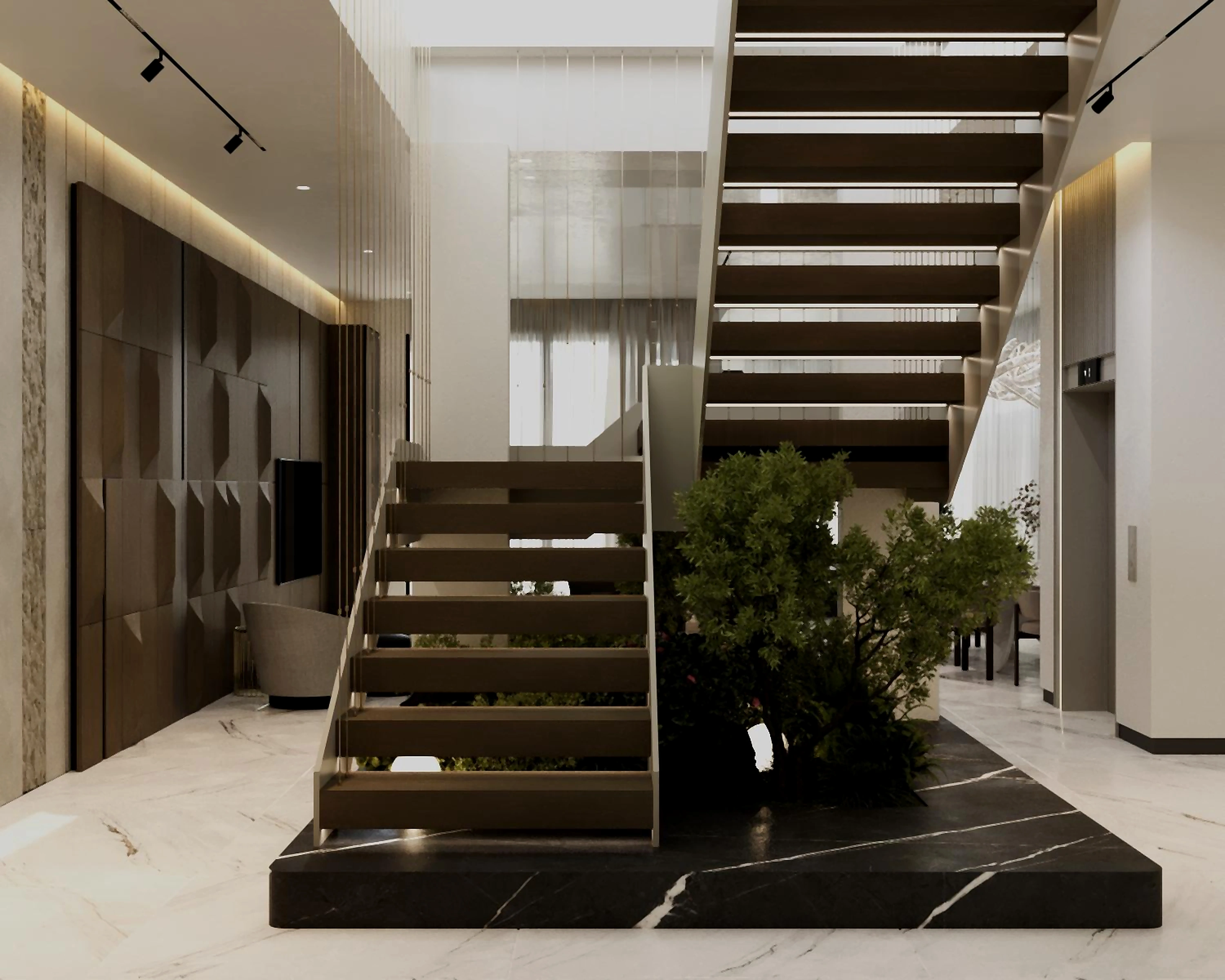 Hall and living area visualization in Al Zorah Villa, view 6