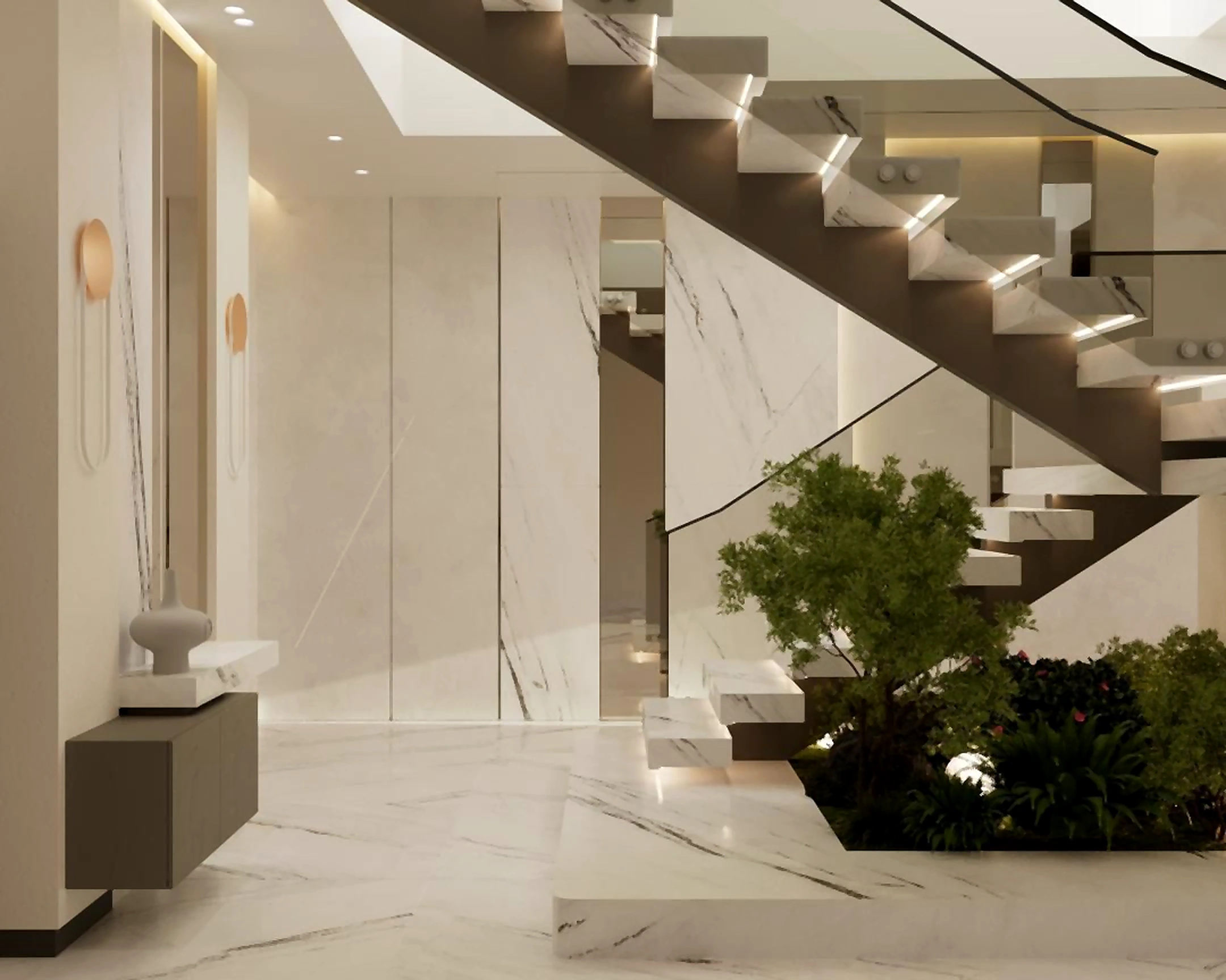 Hall and living area visualization in Al Zorah Villa, view 11