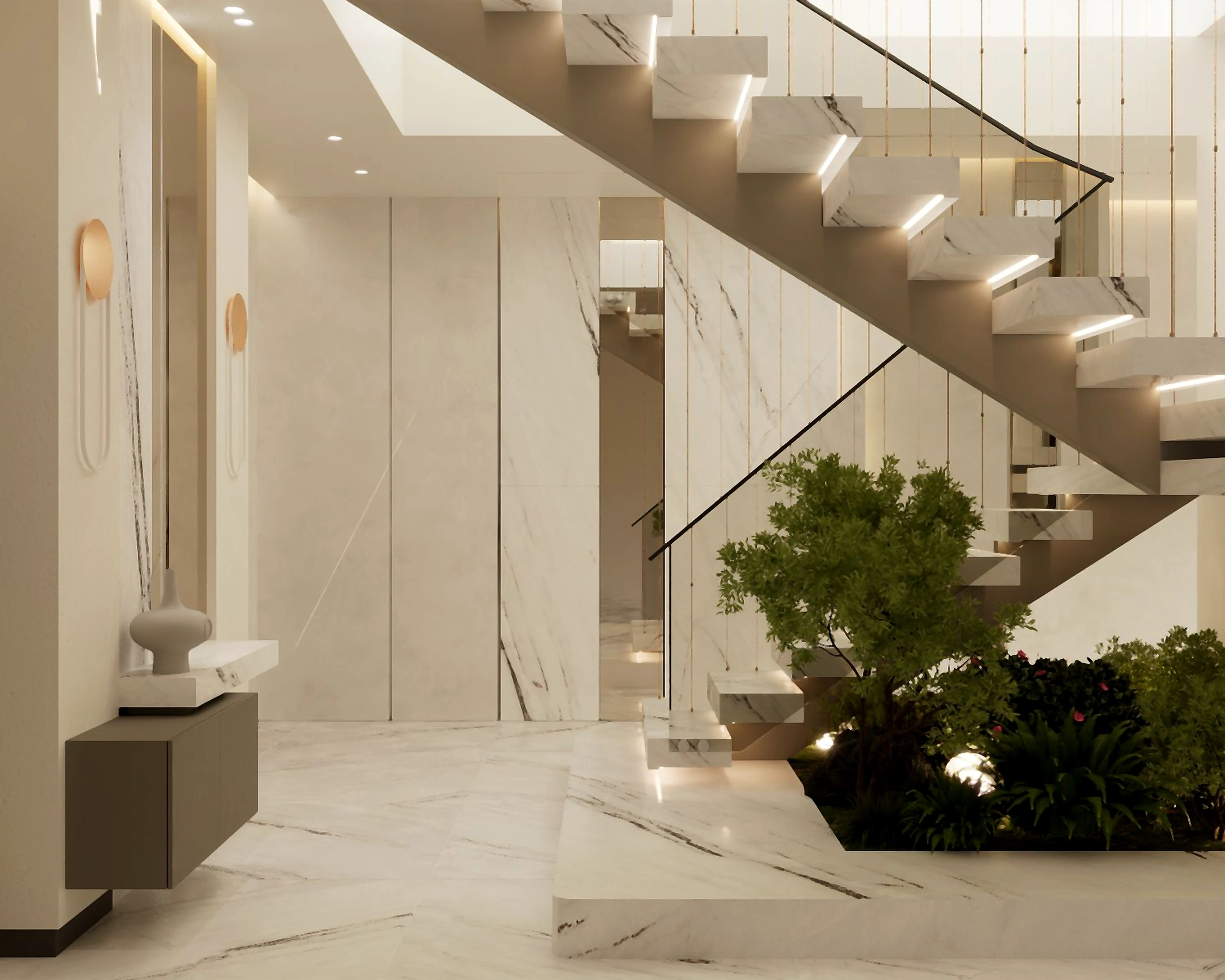 Hall and living area visualization in Al Zorah Villa, view 13