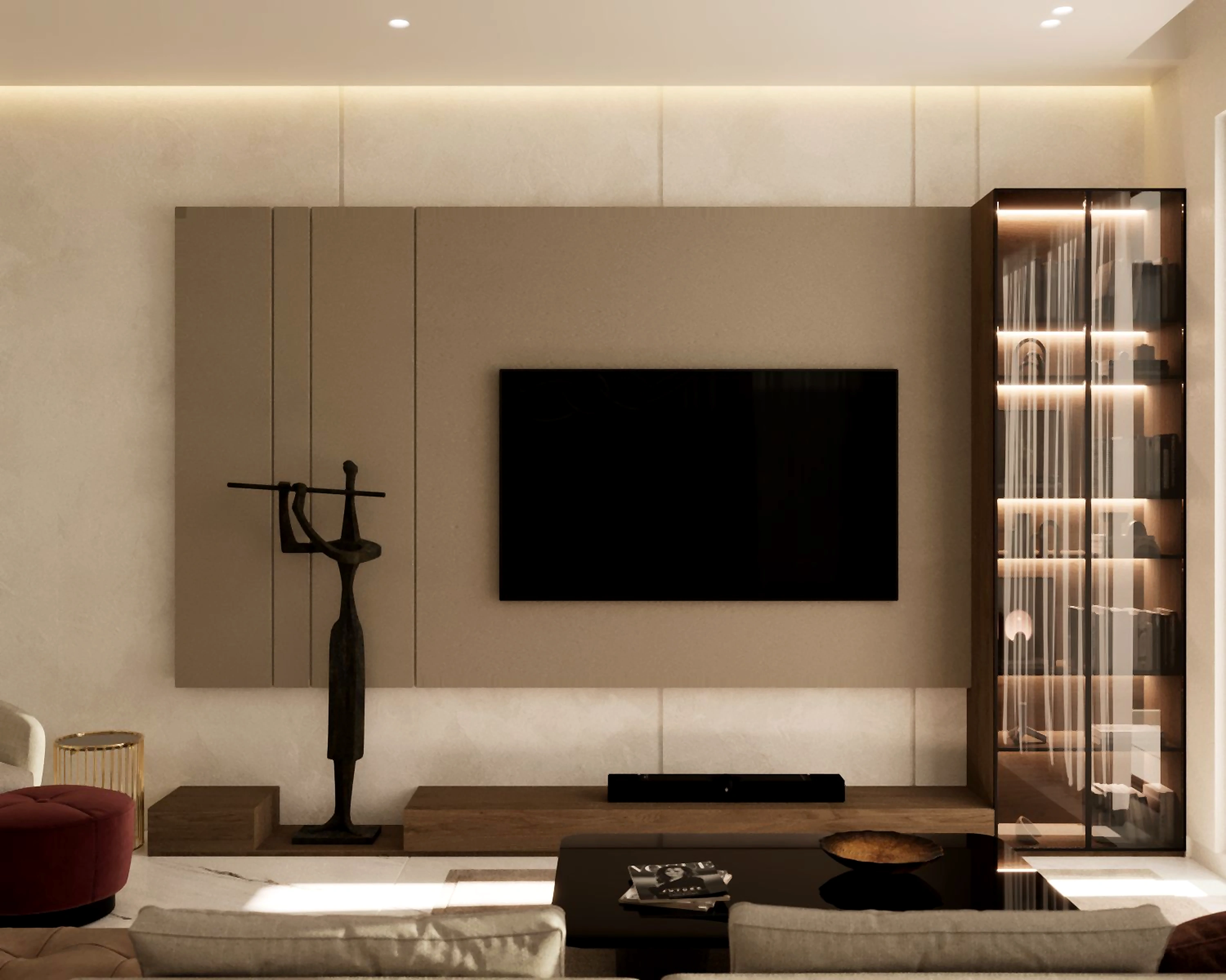 Hall and living area visualization in Al Zorah Villa, view 15