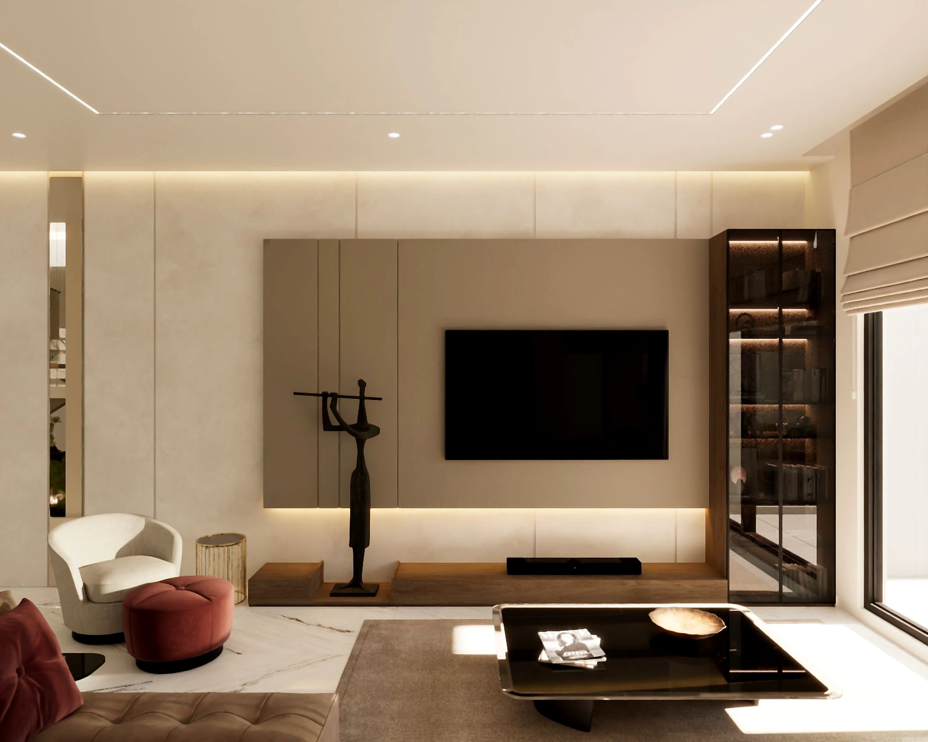 Hall and living area visualization in Al Zorah Villa, view 18