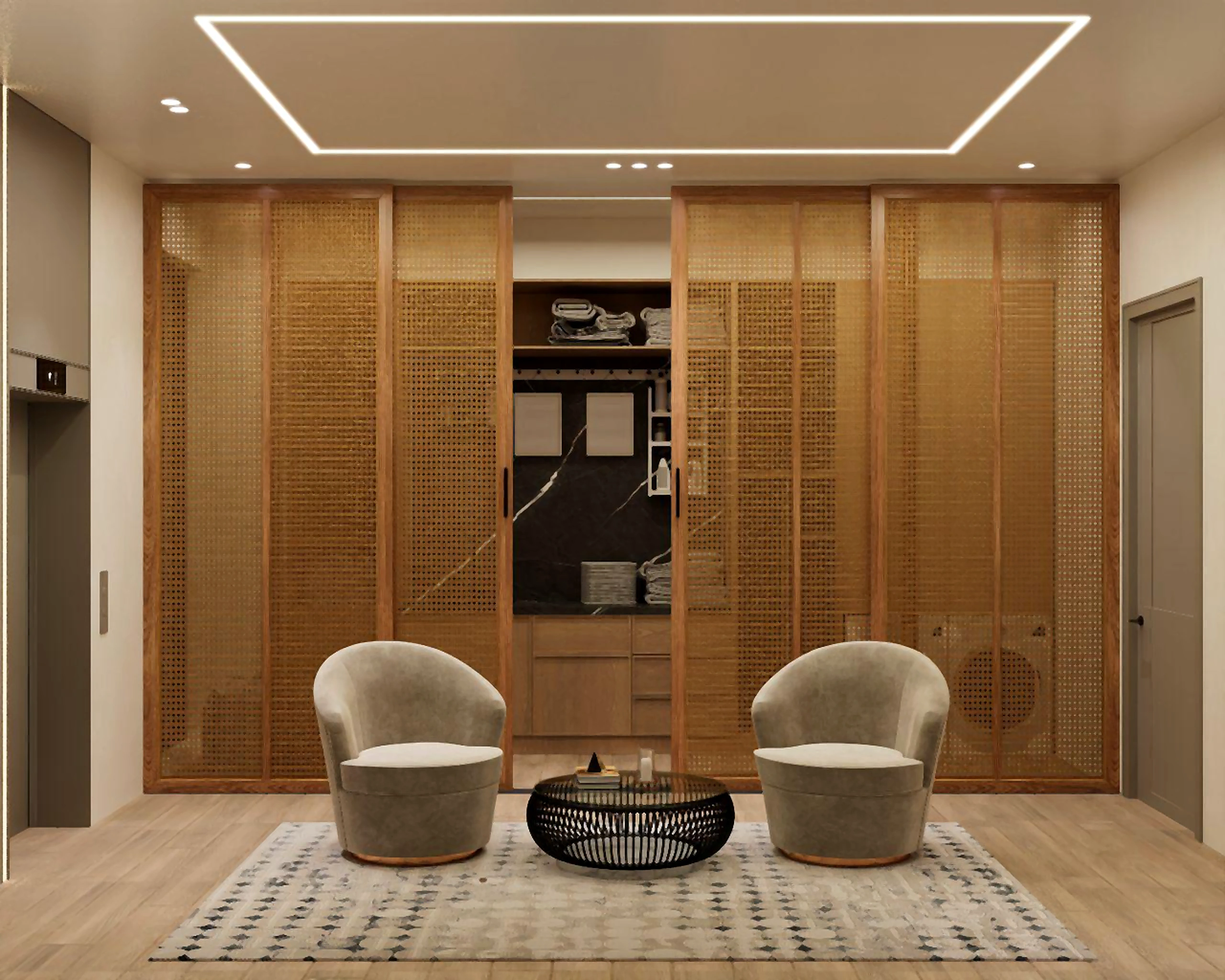 Laundry and storage visualization in Al Zorah Villa, view 1