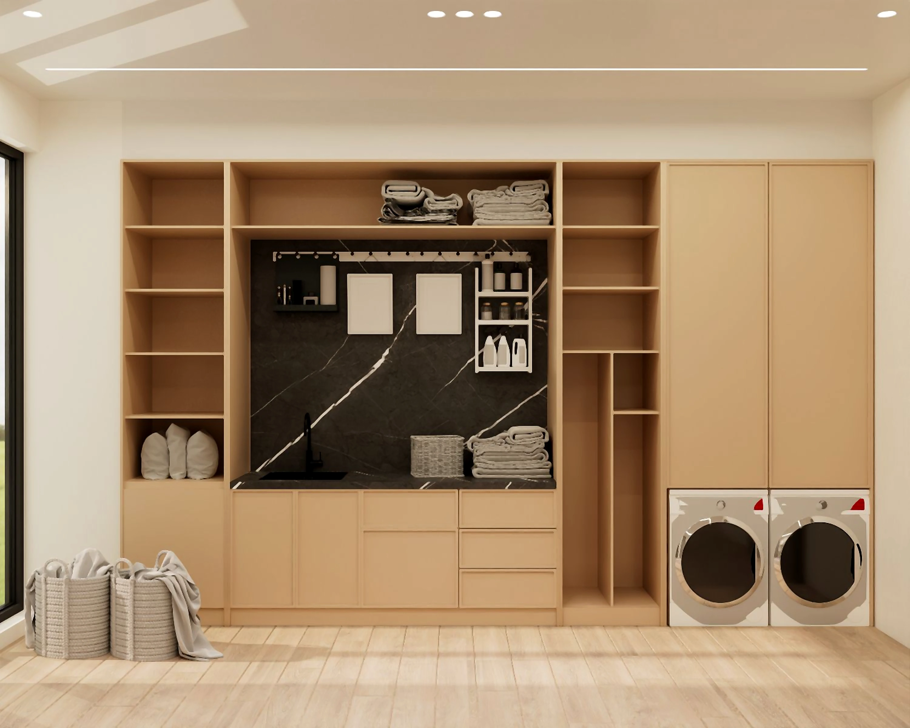 Laundry and storage visualization in Al Zorah Villa, view 2