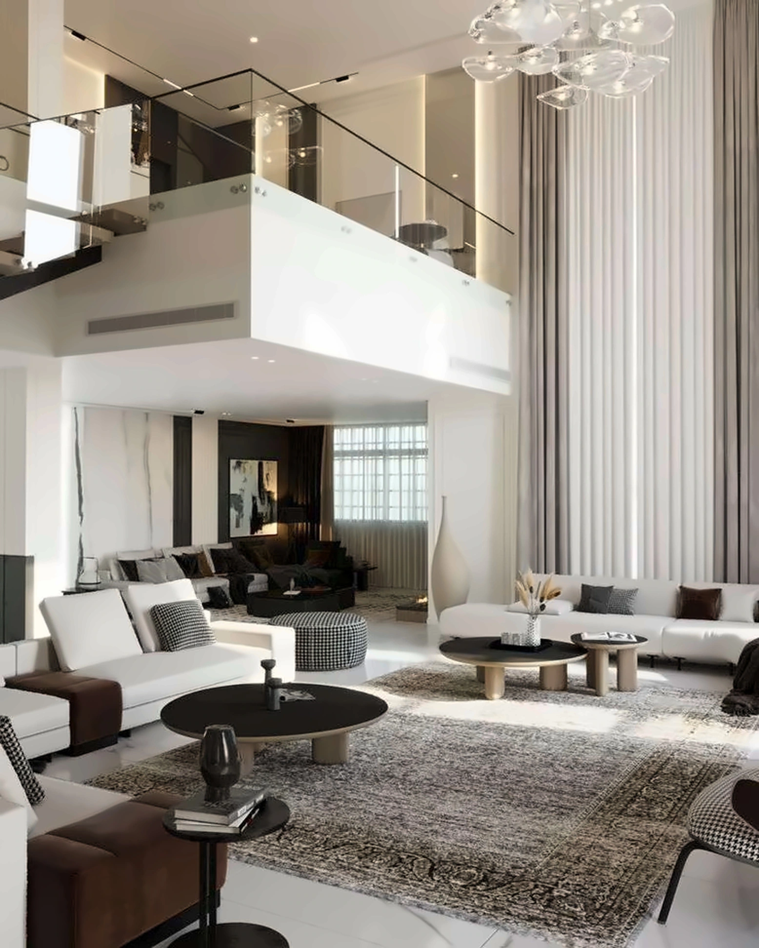 3D render of hall in Nad Al Hamar Villa