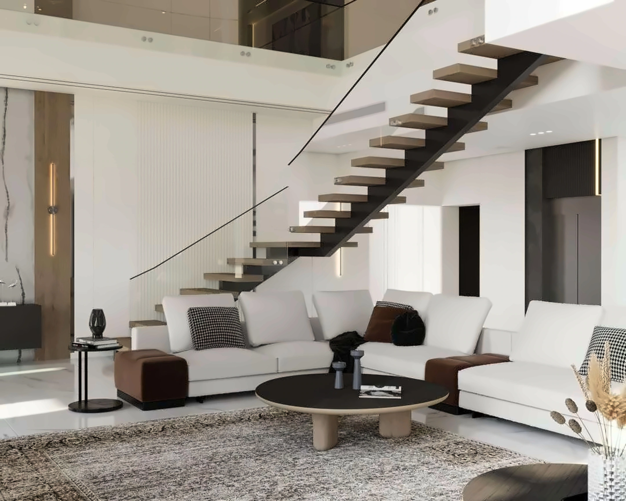 3D render of hall in Nad Al Hamar Villa