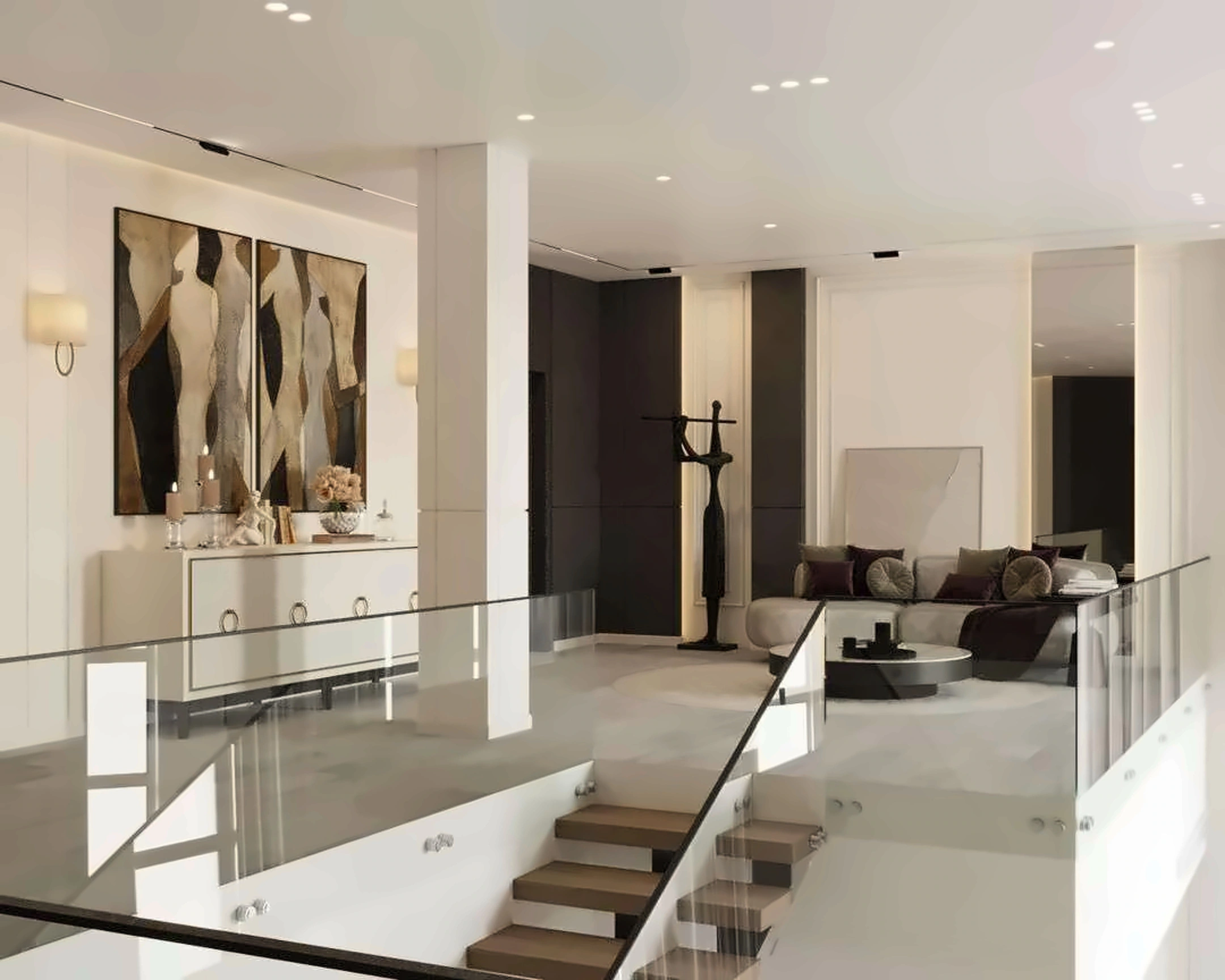 3D render of hall in Nad Al Hamar Villa