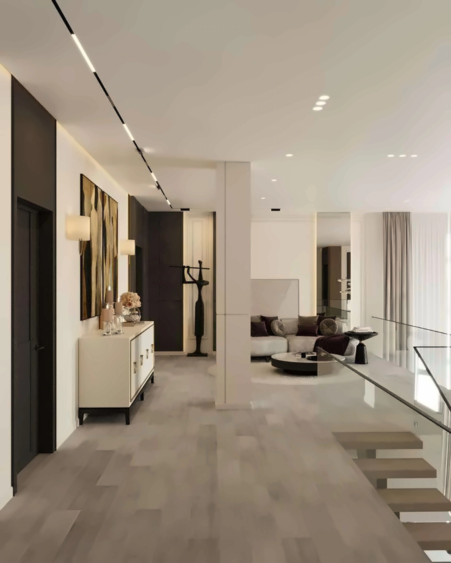 3D render of hall in Nad Al Hamar Villa