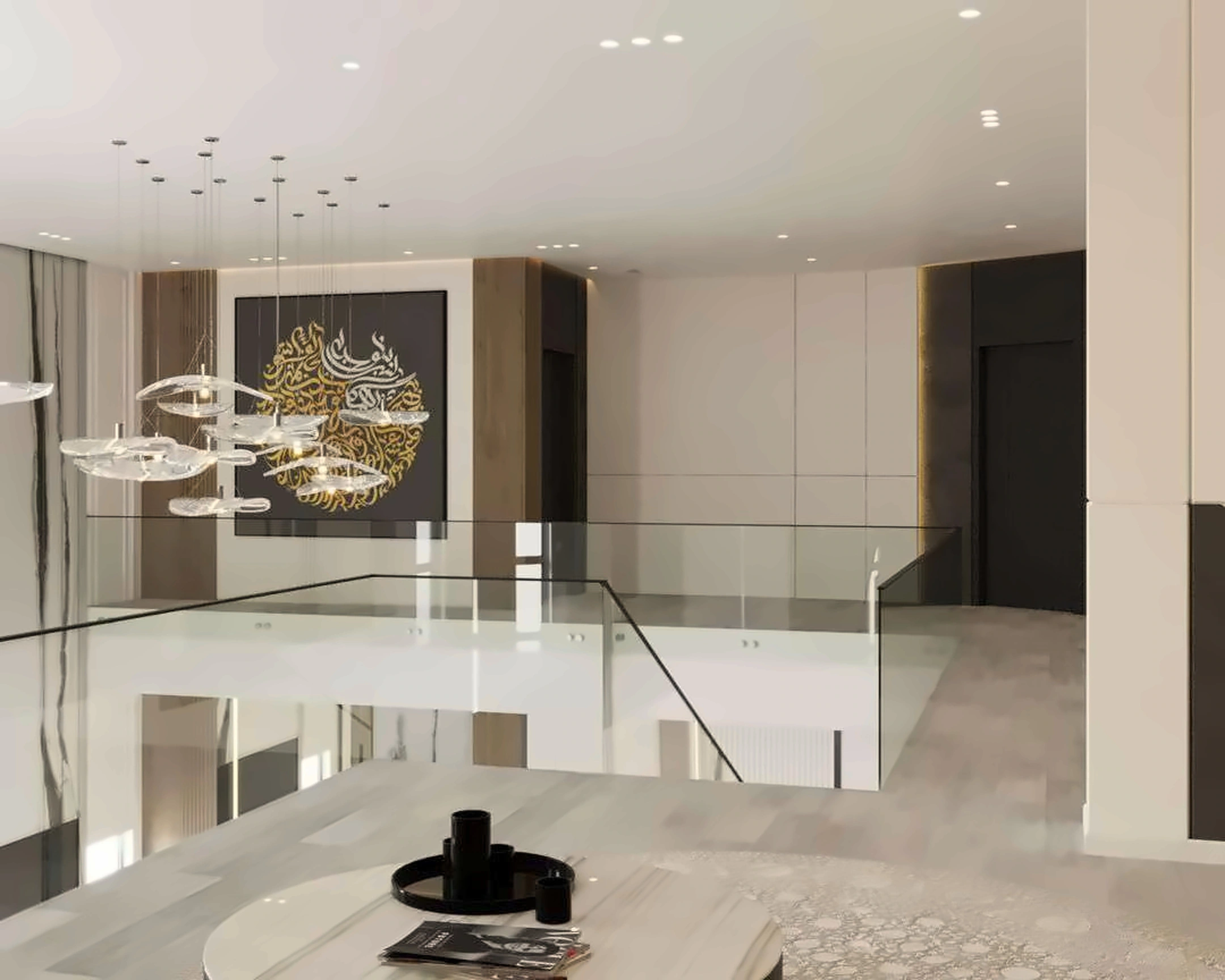 3D render of hall in Nad Al Hamar Villa