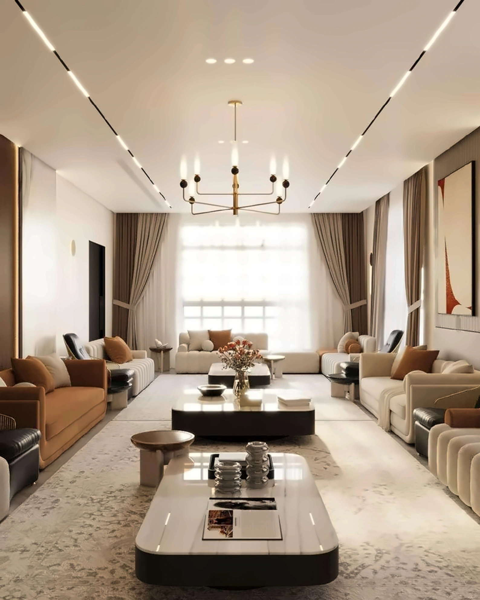 3D render of majlis in Nad Al Hamar Villa