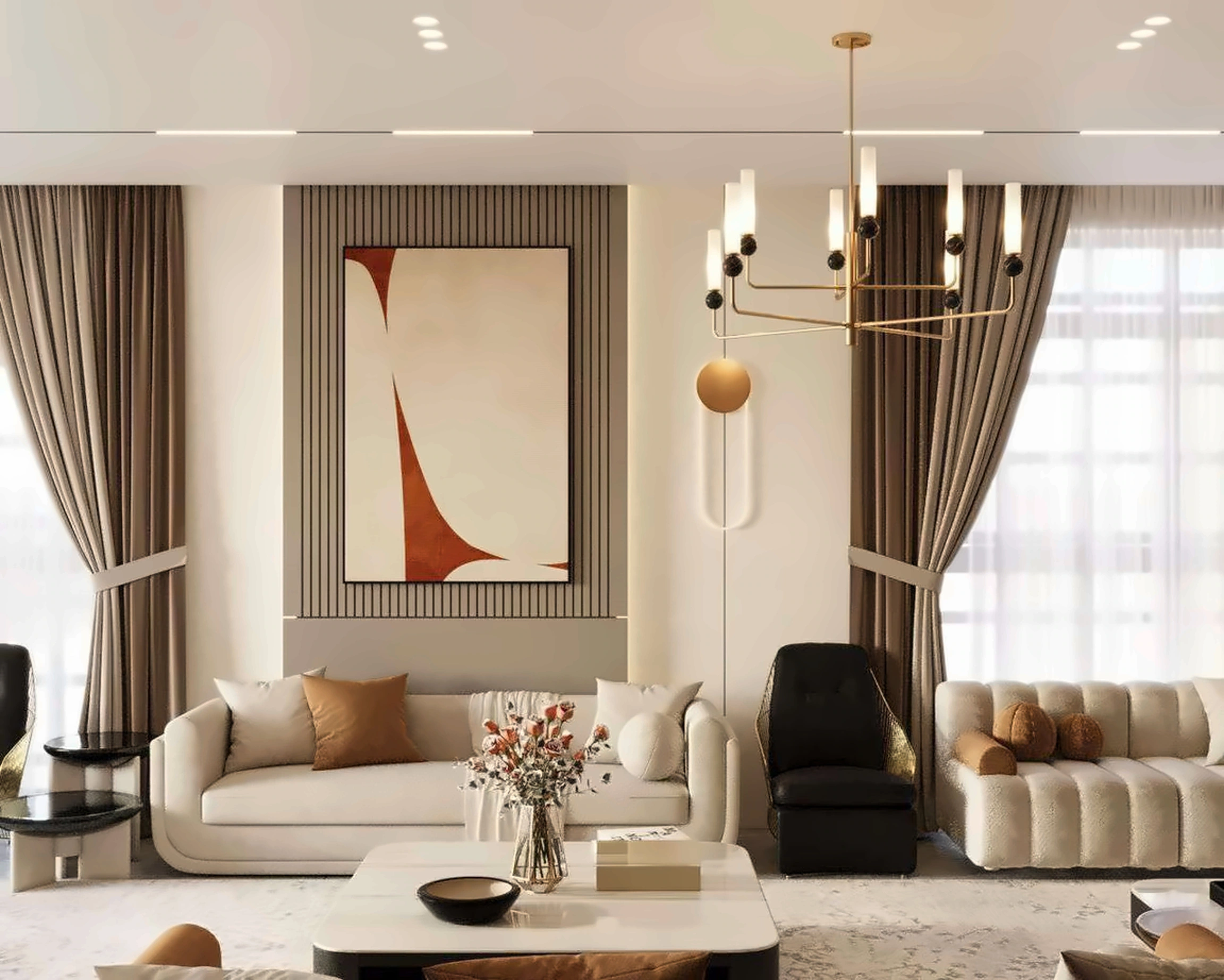 3D render of majlis in Nad Al Hamar Villa