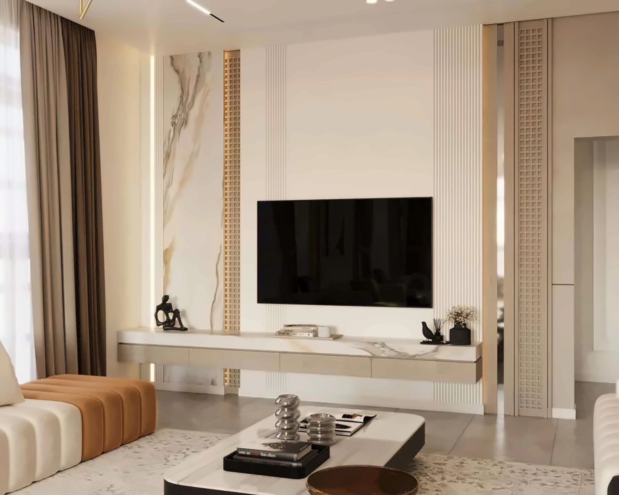 3D render of majlis in Nad Al Hamar Villa