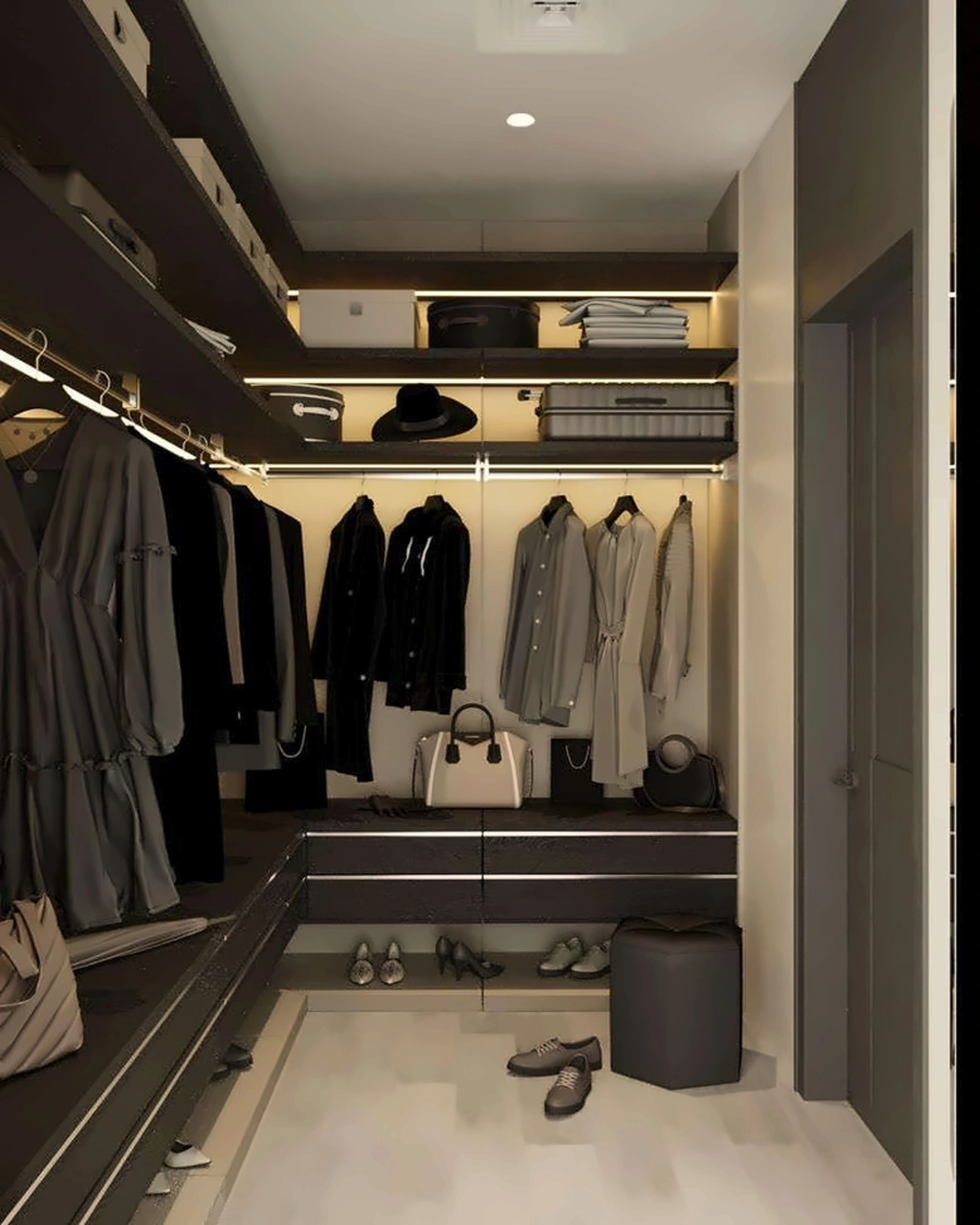 3D render of dressing room in Nad Al Hamar Villa