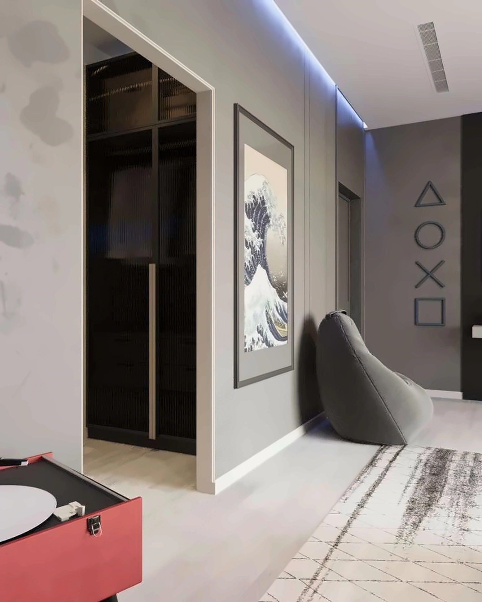 3D render of teenage room in Nad Al Hamar Villa