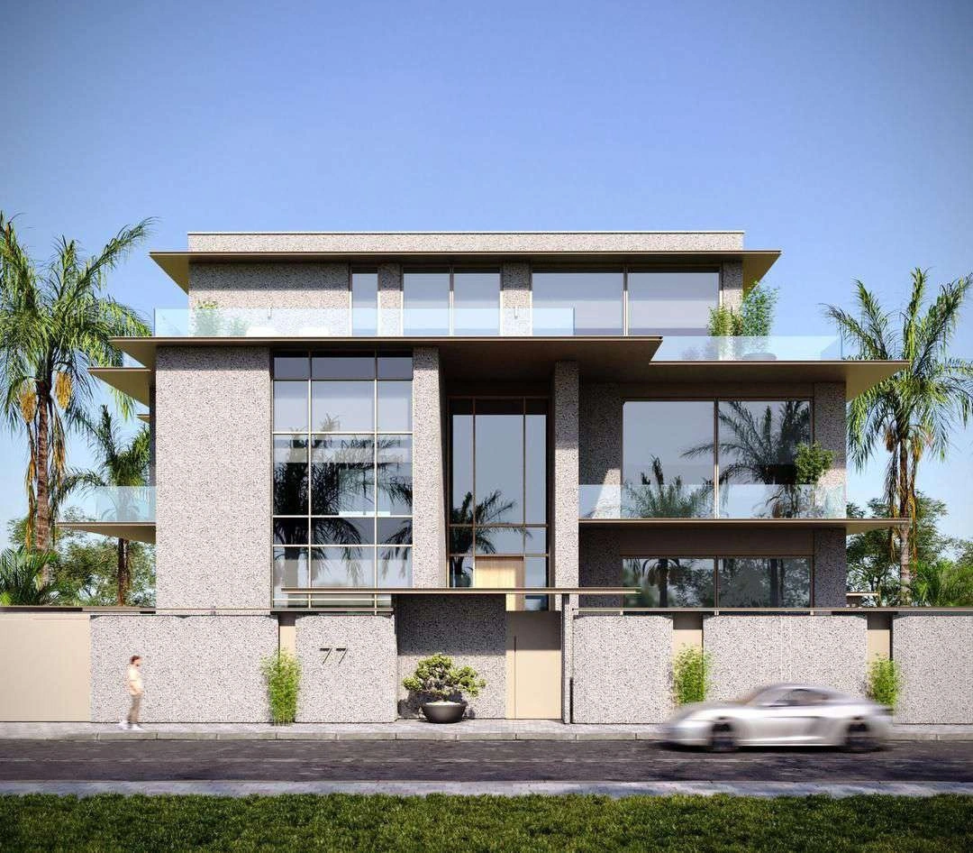 3D render of exterior in Nad Al Sheba Villa