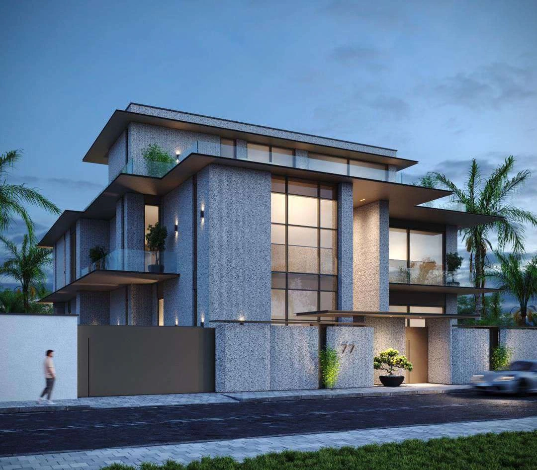 3D render of exterior in Nad Al Sheba Villa