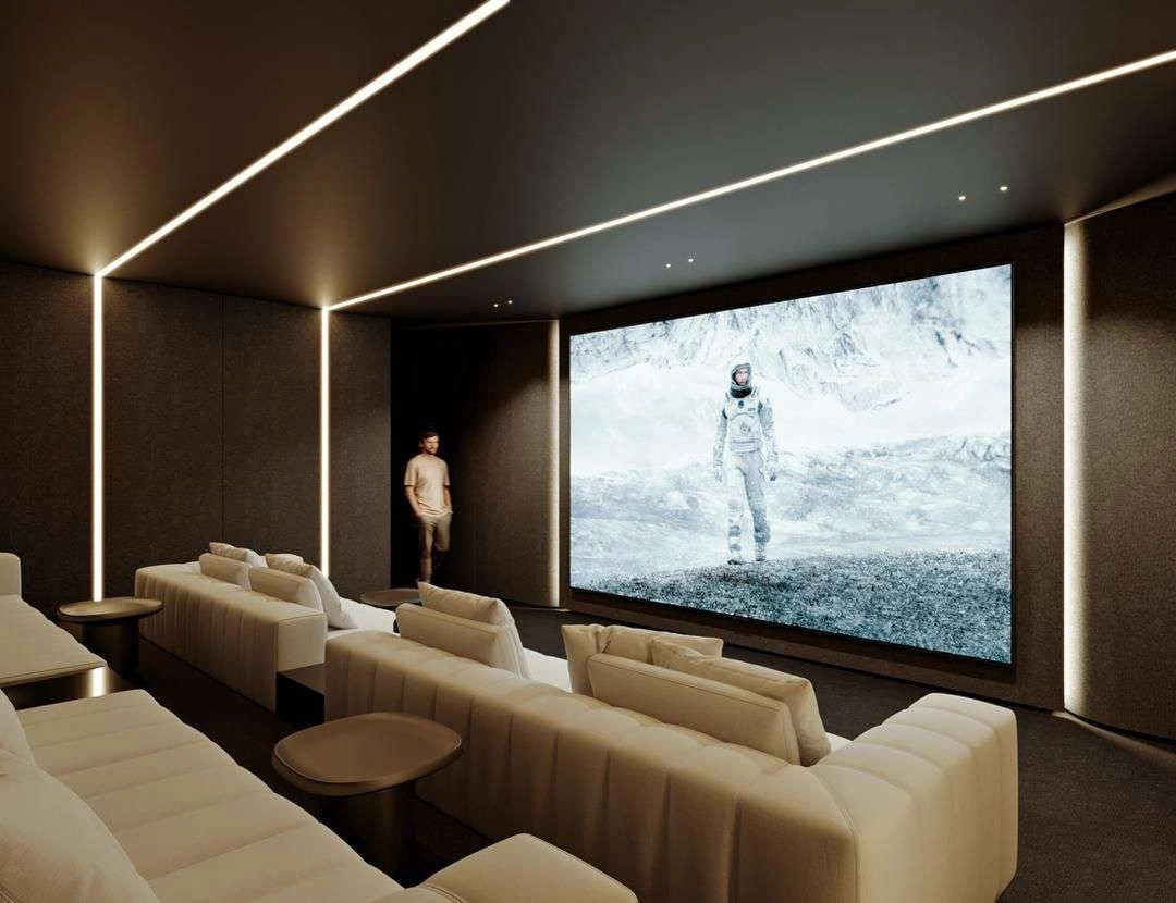 3D render of cinema in Nad Al Sheba Villa