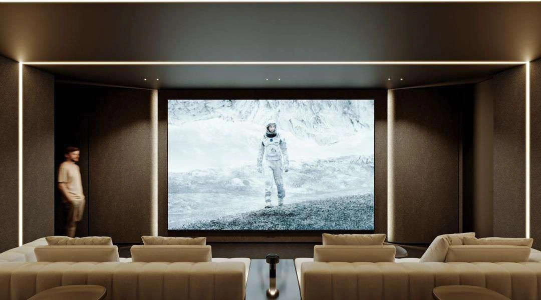 3D render of cinema in Nad Al Sheba Villa