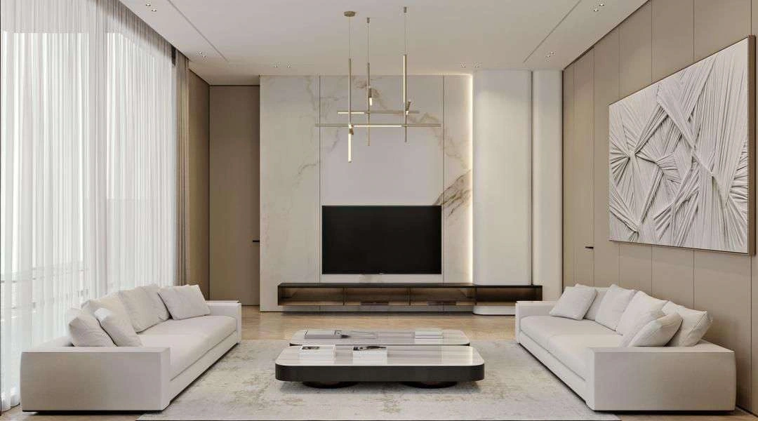 3D render of living areas in Nad Al Sheba Villa