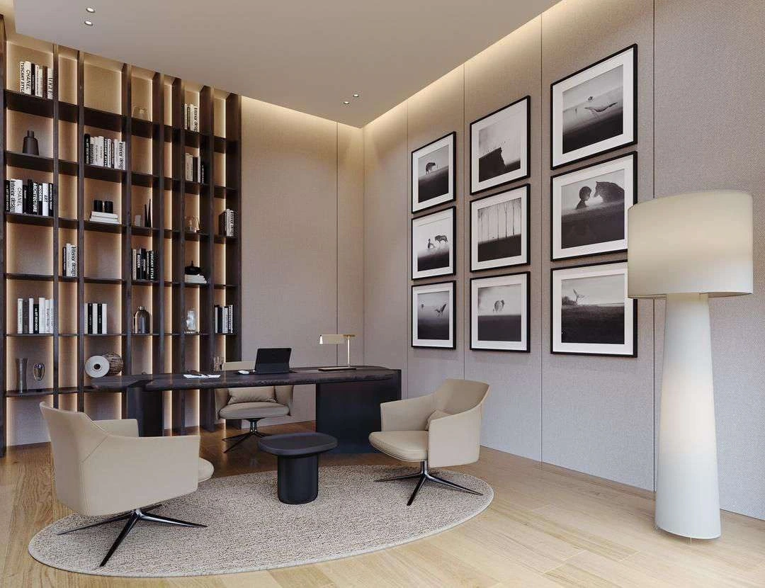 3D render of office in Nad Al Sheba Villa