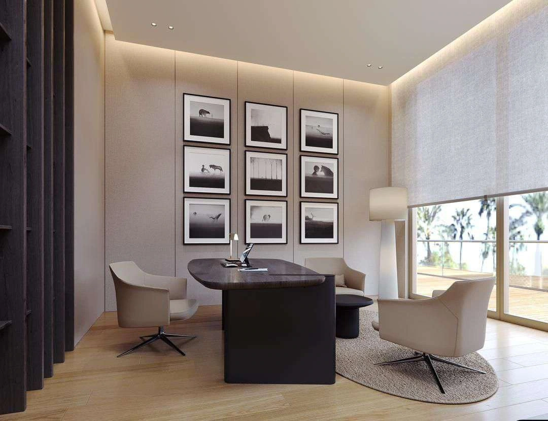 3D render of office in Nad Al Sheba Villa