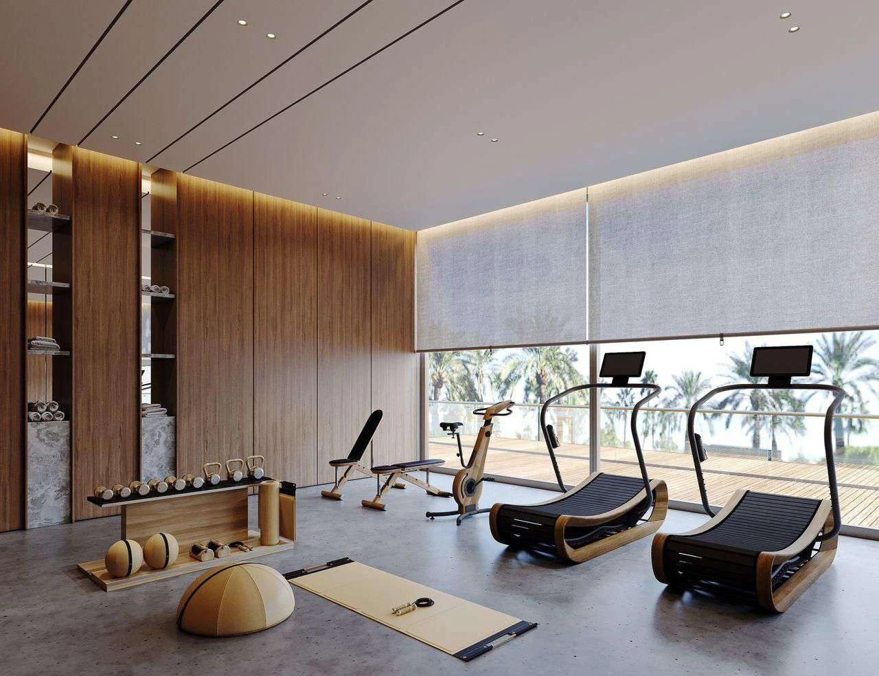 3D render of gym in Nad Al Sheba Villa
